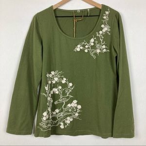 Bella Carra nwt embroidered long sleeve tee